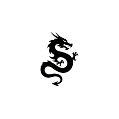 Mythical Dragon Silhouette - Asian Folklore Symbol