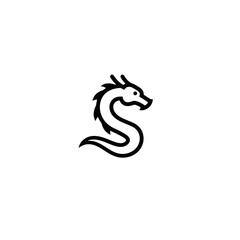 Minimalist Dragon Logo - Elegant Line Art