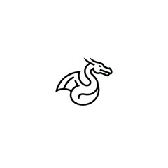 Minimalist Dragon Logo: Elegant Line Art Design