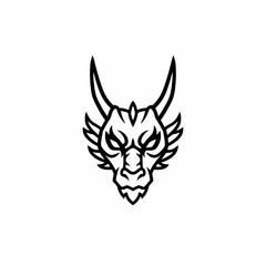 Dragon Head Vector - Minimalist Mythical Creature