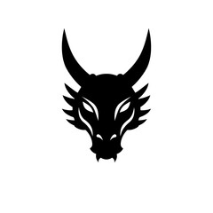 Dragon Head Silhouette - Minimalist Vector Design