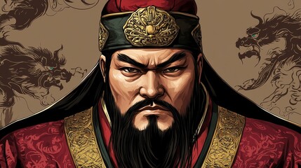 Artistic representation of Genghis Khan reflecting his historical significance.