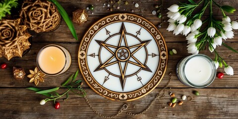 Imbolc Altar - Brigid's Cross & Spring Equinox Symbols