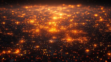 Fototapeta premium City Lights at Night: A mesmerizing aerial view of a city at night, with countless lights twinkling like stars, creating a vibrant and energetic cityscape.