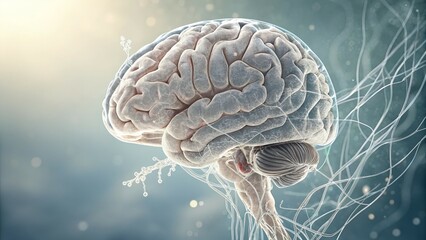 Obraz premium 3d rendered illustration of a brain,human brain 