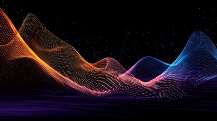 Abstract Vector Grid. Dynamic Moving Squares Wave. Abstract Sound Visualization. Big Data Flow Digital Structure. Grid Data Technology.