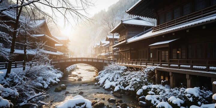 Snowy Ginzan Onsen: Historic Japanese Hot Springs in Winter