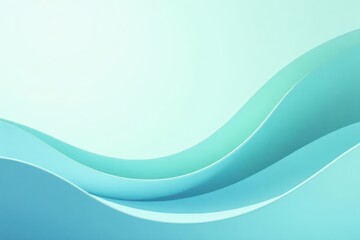 Obraz premium Abstract Aqua Blue Wave Forms Subtle Gradient and Smooth Curves for a Serene Background