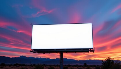 Obraz premium Billboard advertising sky sunset outdoor advertising desert landscape scenic view marketing opportunity