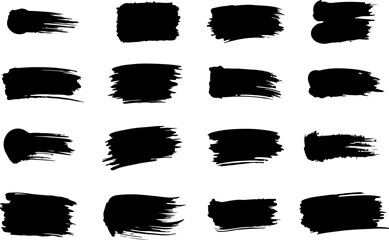 Black and white silhouette brush bundle on white background