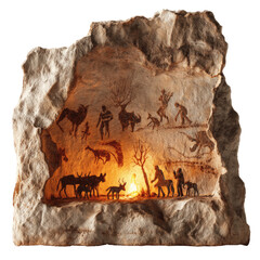 Illuminated Cave Painting Replica Prehistoric