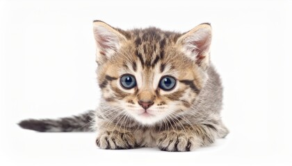 Adorable blueeyed kitten, a portrait of peaceful relaxation