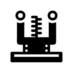 Abstract Black Silhouette Icon of a Mechanical Device or Tool, Simple Design