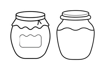 Honey Jar Line Art Vector – Minimalist Black and White Illustration