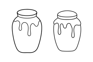 Honey Jar Line Art Vector – Minimalist Black and White Illustration