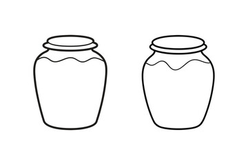 Honey Jar Line Art Vector – Minimalist Black and White Illustration