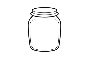 Honey Jar Line Art Vector – Minimalist Black and White Illustration