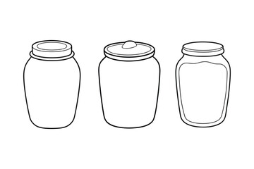 Honey Jar Line Art Vector – Minimalist Black and White Illustration