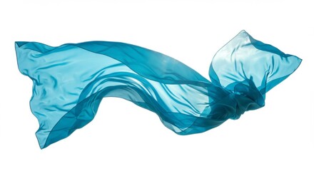 Light blue fabric flowing in the air