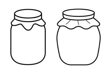 Honey Jar Line Art Vector – Minimalist Black and White Illustration