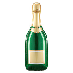 Festive Green Champagne Bottle Foil Balloon