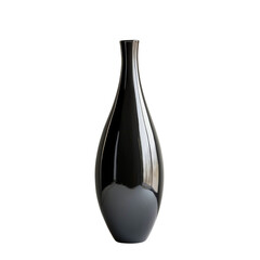 sleek black ceramic vase with modern design, perfect for home decor. Its elegant shape and glossy finish make it stylish addition to any interior space