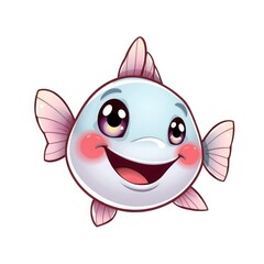 Obraz premium vector illustration of fish cute cartoon icon isolated