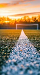 Sunset Soccer Field Goal Line.