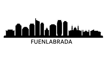 Fototapeta premium Fuenlabrada Spain Skyline Silhouette with Cityscape.