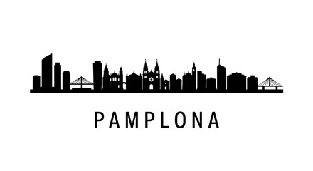Naklejka premium Pamplona Skyline Spain Cityscape Minimalist.