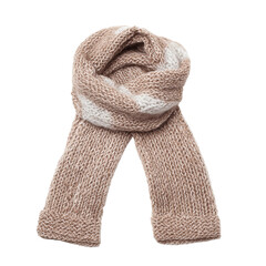 A knitted scarf, elegantly displayed, exuding warmth and comfort