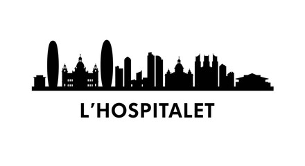 Fototapeta premium LHospitalet Skyline City Silhouette Minimal.
