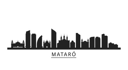 Fototapeta premium Matar city skyline silhouette with Spain.