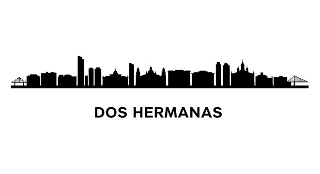 Dos Hermanas Silhouette Cityscape Skyline.