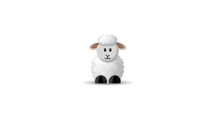 Stylized sheep illustration on white background graphic design element