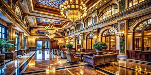 Naklejka premium Renaissance Inspired Business Interior Design: Dynamic Architectural Photography