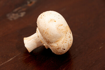 Fresh Mushrooms on a Rustic Wooden Table