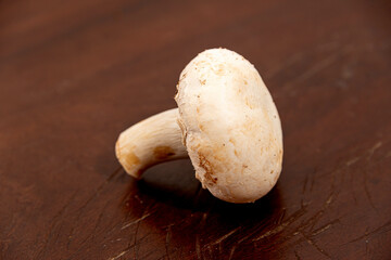 Fresh Mushrooms on a Rustic Wooden Table