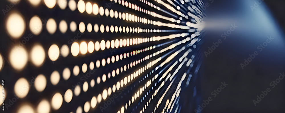 Aufkleber abstract digital pattern featuring luminous dots arranged in parallel rows with a depth of field and