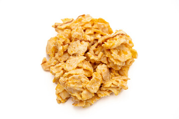 Cornflake Cluster Dessert on White Background