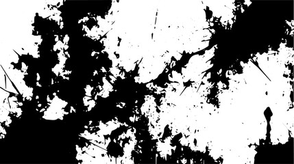 Abstract Black Ink Splatter Texture on White Background, Grunge Art Element