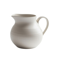 Elegant ceramic pitcher with smooth, curved design, perfect for serving beverages or as decorative piece. Its minimalist style complements various home decor themes
