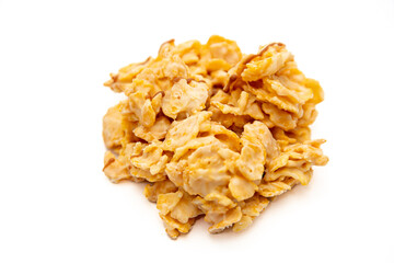 Cornflake Cluster Dessert on White Background