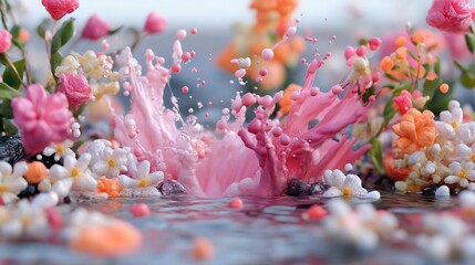 Pink Flower Splash