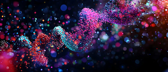 Abstract Colorful Dna Molecular Structure Design