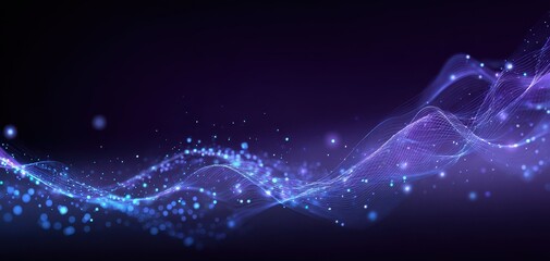 Fototapeta premium Abstract design with flowing, glowing particles.