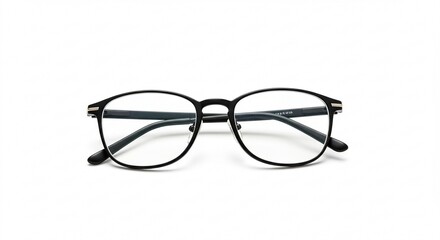 Black-Framed Reading Glasses on White Background