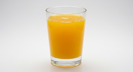 Fototapeta premium Fresh Orange Juice with Bubbles on White Background