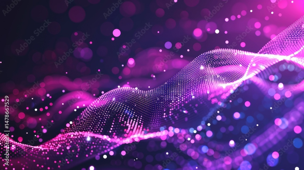 Poster abstract glowing vibrant color network connections on a dark background. abstract image of energetic