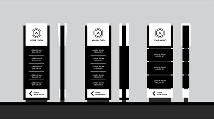 Totem signage exterior and interior template set corporate identity